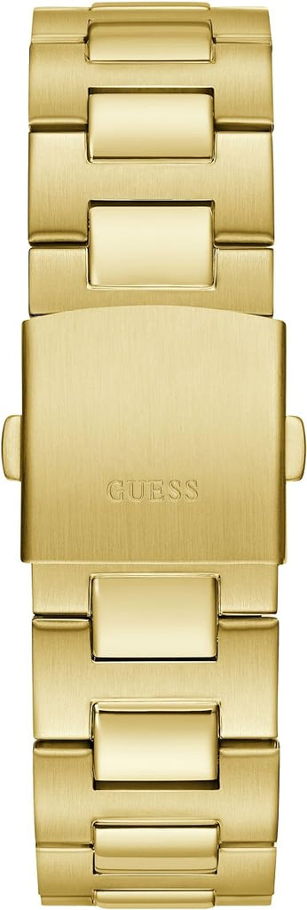 Guess Equity Multifunction Black Dial Gold Steel Strap Watch For Men - GW0703G5