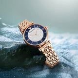 Emporio Armani Gianni T-Bar Quartz Crystals Black Dial Gold Steel Strap Watch For Women - AR11423