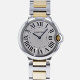 Cartier Ballon Bleu Silver Dial Two Tone Steel Strap Watch for Unisex Watch - W69008Z3