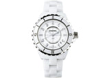 Chanel J12 Diamonds Ceramic White Dial White Steel Strap Watch for Women - J12 H1628
