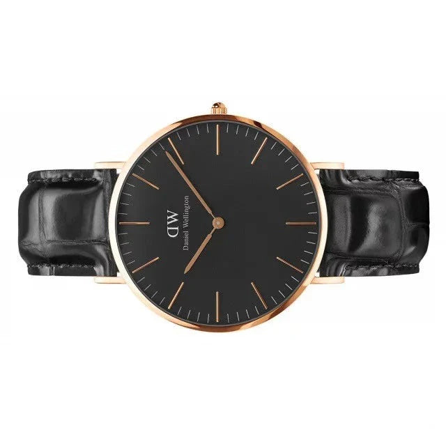 Daniel Wellington Classic Reading Black Dial Black Leather Strap Watch For Men - DW00100129
