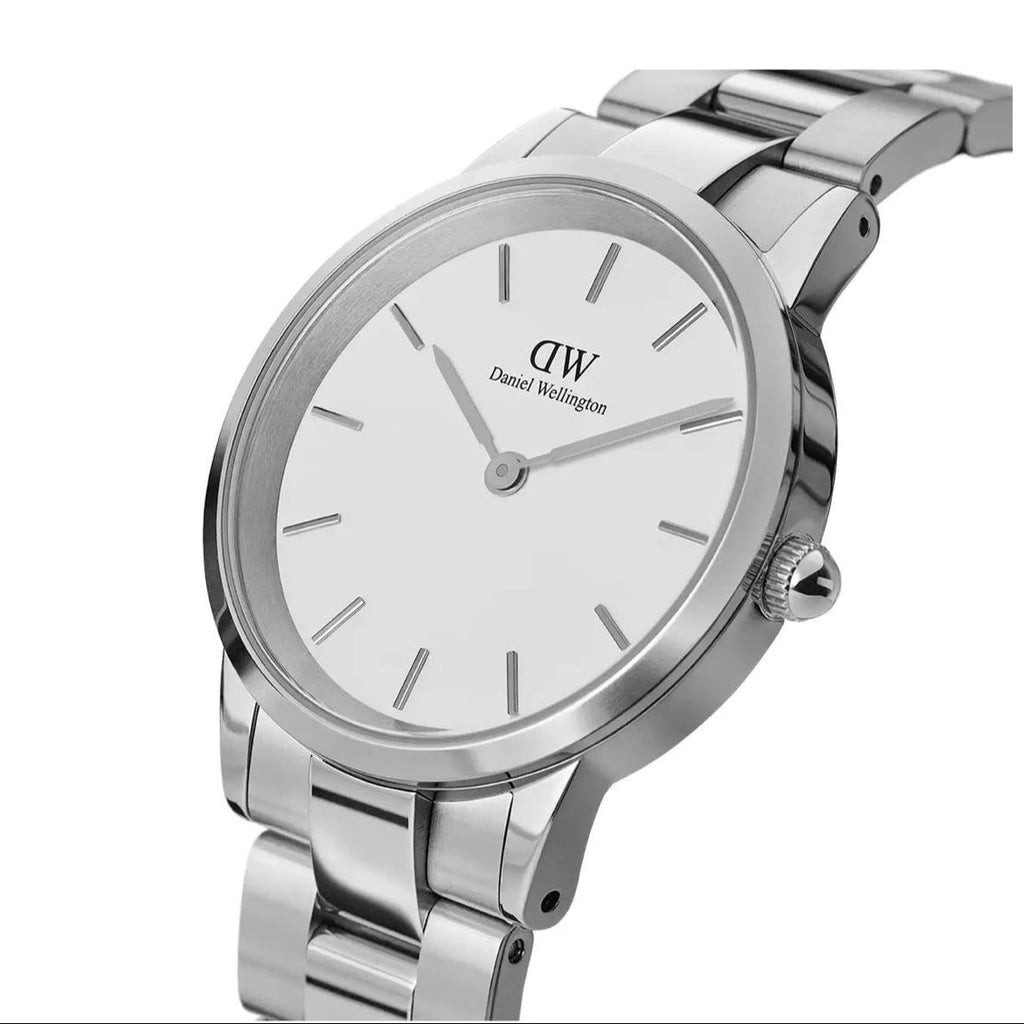 Daniel Wellington Iconic Link Unitone Silver Dial Silver Steel Strap Watch For Women - DW00100402