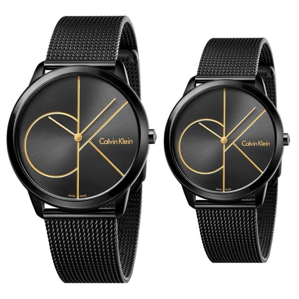 Calvin Klein Minimal Black Dial Black Mesh Bracelet Watch for Women - K3M224X1