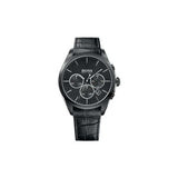 Hugo Boss Onyx Black Dial Black Leather Strap Watch for Men - 1513367