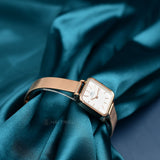 Daniel Wellington Quadro Studio White Dial Rose Gold Mesh Strap Watch For Women - DW00100517