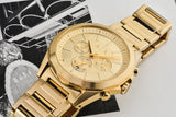 Armani Exchange Drexler Chronograph Gold Dial Gold Steel Strap Watch For Men - AX2602