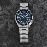 Seiko 5 Sports Automatic Blue Dial Silver Steel Strap Watch for Men - SRPK97K1