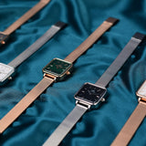 Daniel Wellington Quadro Studio Black Dial Silver Mesh Strap Watch For Women - DW00100522