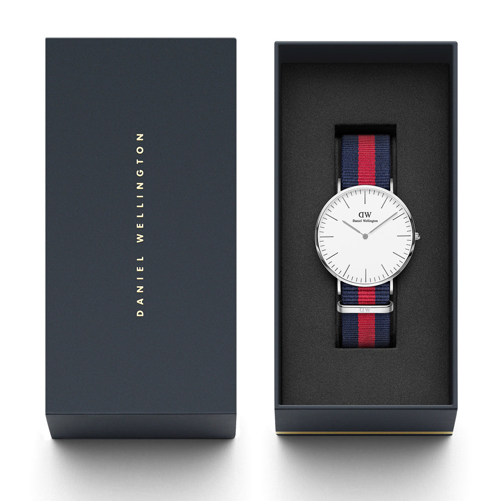 Daniel Wellington Classic Oxford White Dial Two Tone Nylon Strap Watch For Men - DW00100015