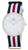 Daniel Wellington Classic Canterbury White Dial Two Tone NATO Strap Watch For Women - DW00100030