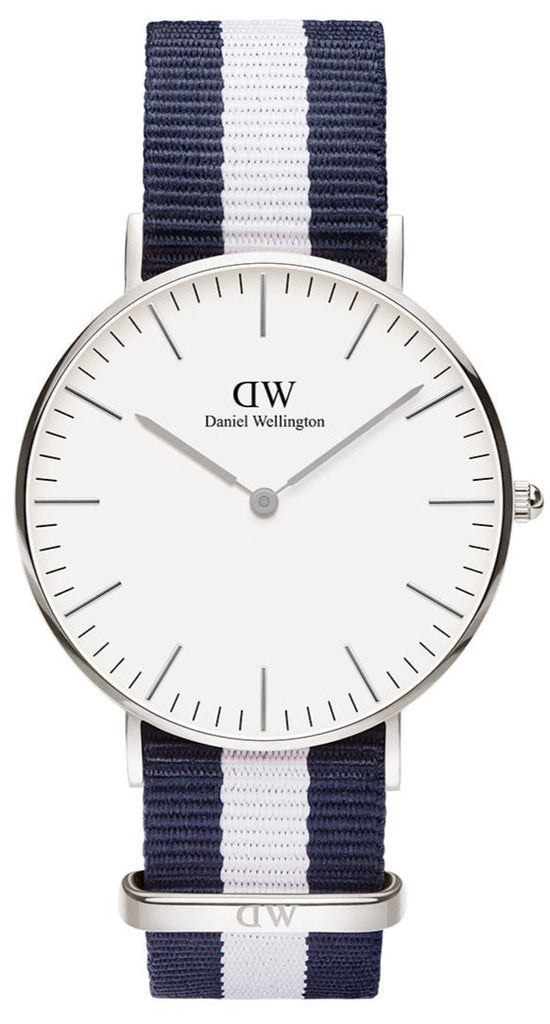 Daniel Wellington Classic Glasgow White Dial Two Tone NATO Strap Unisex Watch - DW00100047