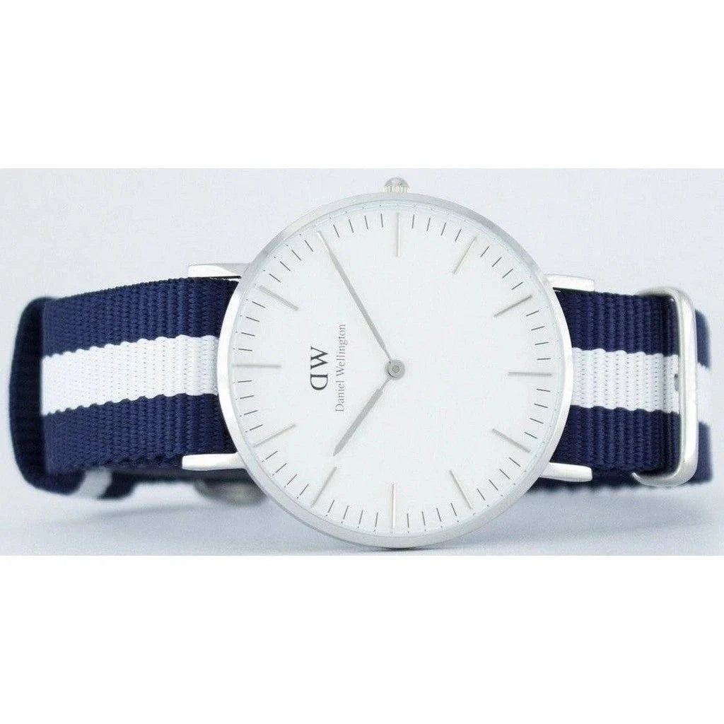 Daniel Wellington Classic Glasgow White Dial Two Tone NATO Strap Unisex Watch - DW00100047