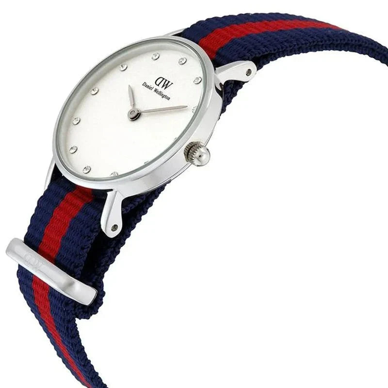 Daniel Wellington Classy Oxford White Dial Two Tone Nylon Strap Watch For Women - DW00100072