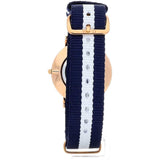 Daniel Wellington Classy Glasgow White Dial Two Tone Nylon Strap Watch For Women - DW00100078
