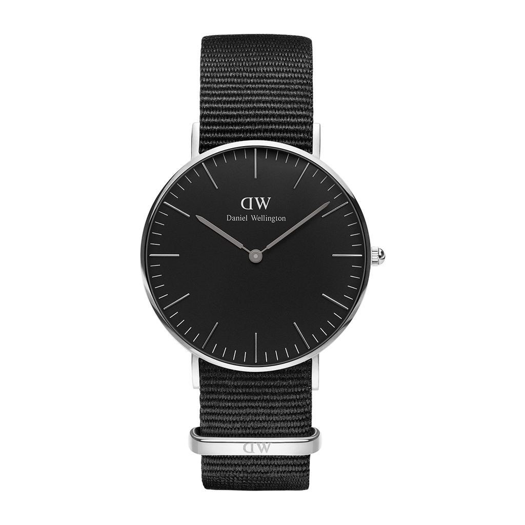 Daniel Wellington Petite Cornwall Black Dial Black Nylon Strap Watch For Women - DW00100248