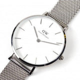 Daniel Wellington Petite Sterling White Dial Silver Mesh Bracelet Watch For Women - DW00100164