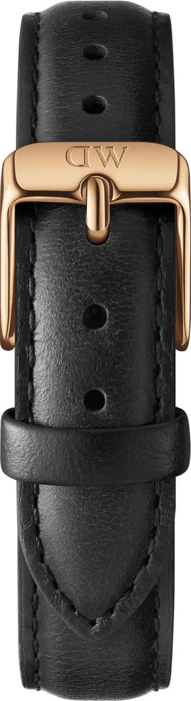 Daniel Wellington Petite Sheffield White Dial Black Leather Strap Watch For Women - DW00100174