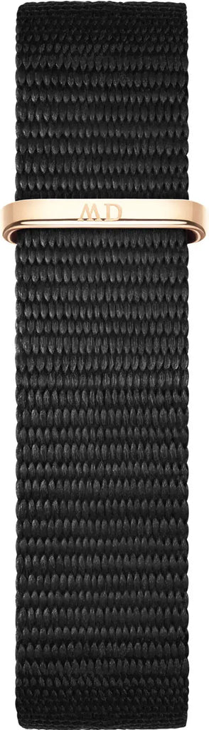 Daniel Wellington Classic Petite Cornwall Black Dial Black NATO Strap Watch For Women - DW00100215