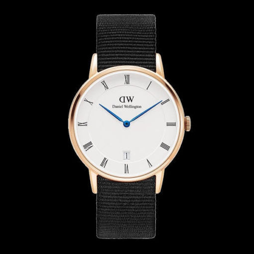 Daniel Wellington Dapper Cornwall White Dial Black Nylon Strap Watch For Men - DW00100261
