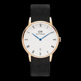 Daniel Wellington Dapper Cornwall White Dial Black Nylon Strap Watch For Men - DW00100261