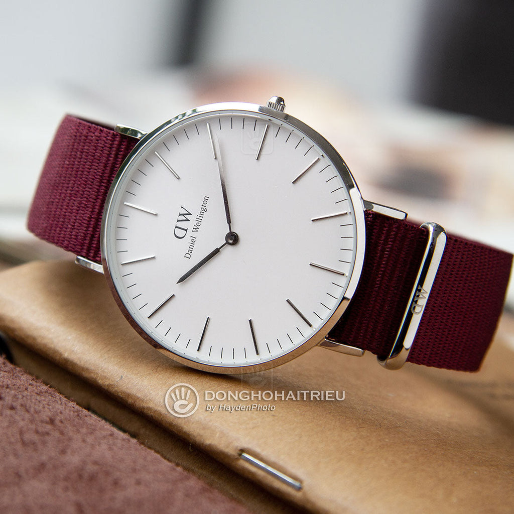 Daniel Wellington Classic Roselyn White Dial Red NATO Strap Watch For Women - DW00100268