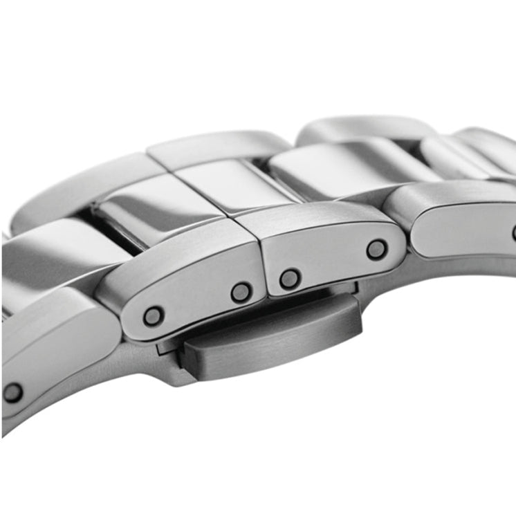 Daniel Wellington Iconic Link Black Dial Silver Steel Strap Watch For Women - DW00100342