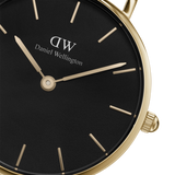 Daniel Wellington Petite Evergold Black Dial Gold Mesh Strap Watch For Women - DW00100345