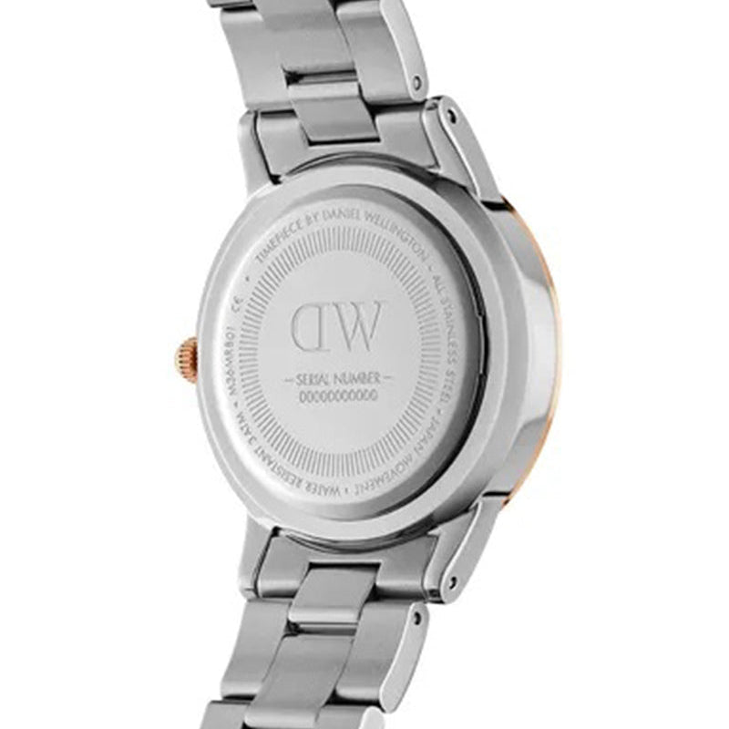Daniel Wellington Iconic Link White Dial Two Tone Steel Strap Watch For Women - DW00100358