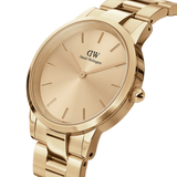 Daniel Wellington Iconic Link Unitone Gold Dial Gold Steel Strap Watch For Women - DW00100403