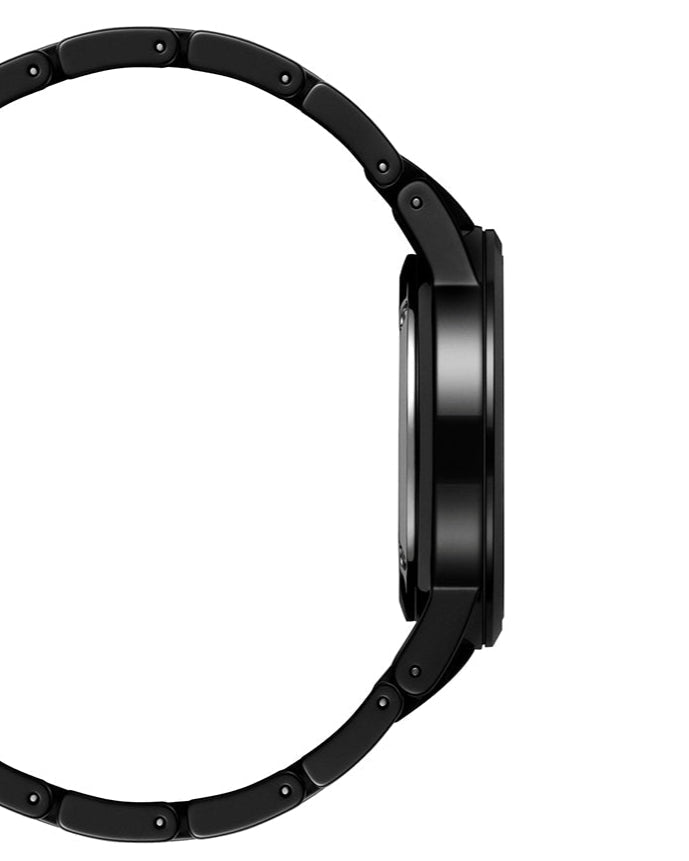 Daniel Wellington Iconic Link Ceramic Black Dial Black Steel Strap Watch For Women - DW00100414