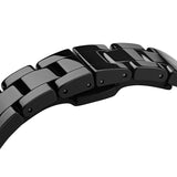 Daniel Wellington Iconic Link Ceramic Black Dial Black Steel Strap Watch For Women - DW00100415