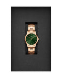 Daniel Wellington Iconic Link Emerald Green Dial Rose Gold Steel Strap Watch For Women - DW00100421