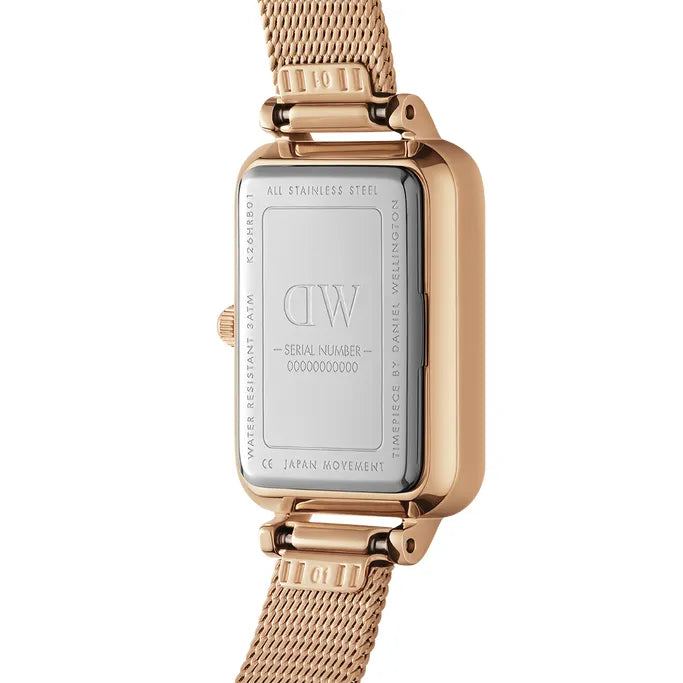 Daniel Wellington Pressed Melrose Emerald Green Rose Gold Mesh Strap Watch For Women - DW00100445