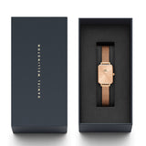 Daniel Wellington Quadro Unitone Rose Gold Dial Rose Gold Mesh Strap Watch For Women - DW00100484