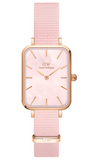 Daniel Wellington Quadro Pressed Mother of Pearl Pink Dial Pink Nylon Strap Watch For Women - DW00100509