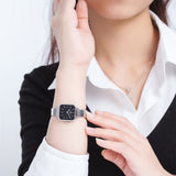 Daniel Wellington Quadro Studio Black Dial Silver Mesh Strap Watch For Women - DW00100522