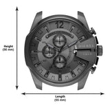 Diesel Mega Chief Chronograph Black Dial Black Mesh Strap Watch For Men - DZ4527