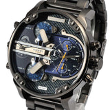 Diesel Big Daddy 2.0 Chronograph Blue Dial Grey Steel Strap Watch For Men - DZ7331