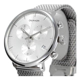 Calvin Klein High Noon Silver Dial Silver Mesh Bracelet Watch for Men - K8M27126
