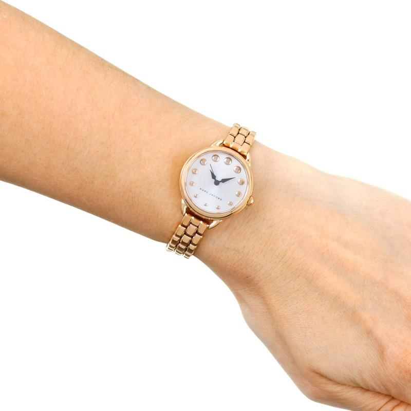 Marc Jacobs Betty White Dial Rose Gold Steel Strap Watch for Women - MJ3496