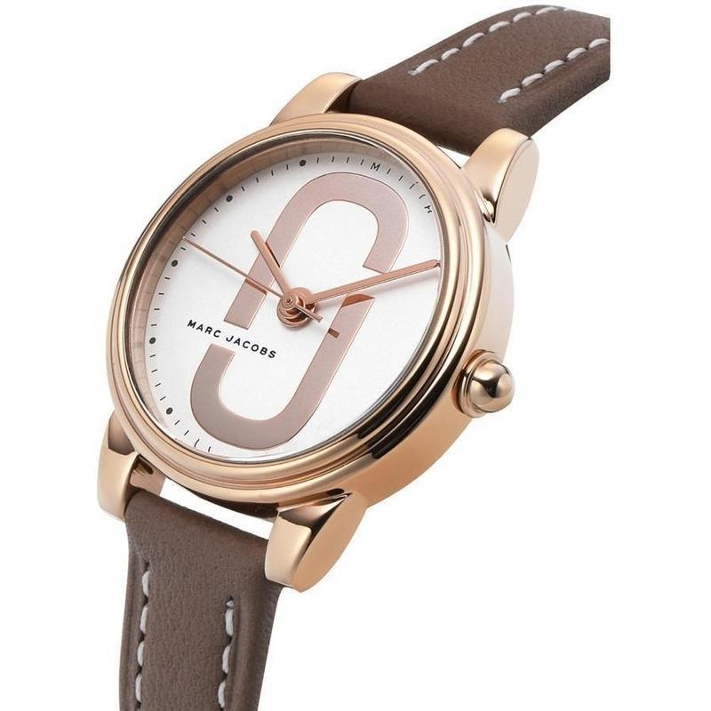 Marc Jacobs Corie White Dial Brown Leather Strap Watch for Women - MJ1581