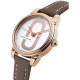 Marc Jacobs Corie White Dial Brown Leather Strap Watch for Women - MJ1581