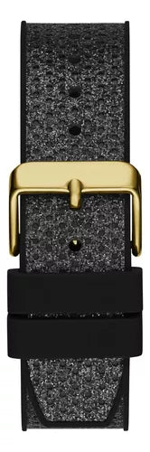 Guess Asteria Multifunction Gold Dial Black Rubber Strap Watch For Women - GW0620L2