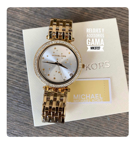 Michael Kors Darci White Dial Gold Steel Strap Watch for Women - MK3727