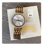 Michael Kors Darci White Dial Gold Steel Strap Watch for Women - MK3727