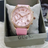 Guess Solar Rose Gold Dial Pink Rubber Strap Watch For Women - W1135L2