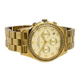 Marc Jacobs Henry Chronograph Gold Dial Gold Steel Strap Watch for Women - MBM3105