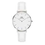 Daniel Wellington Petite Bondi White Dial White Leather Strap Watch For Women - DW00100190