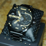 Diesel Mr. Daddy 2.0 Chronograph Black Dial Black Steel Strap Watch For Men - DZ7435