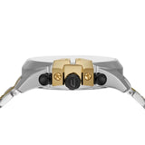 Diesel Mega Chief Chronograph Black Dial Two Tone Steel Strap Watch For Men - DZ4581